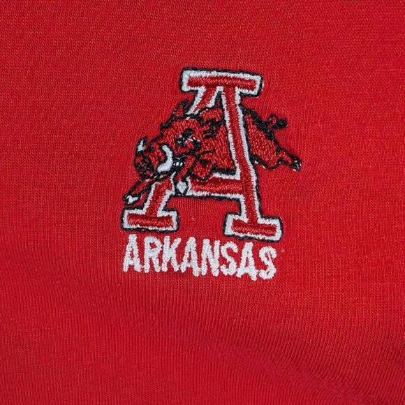 Vintage Razorback shirt Mens Large Red 3 button Polo Preppy Career Golf READ - Picture 8 of 10